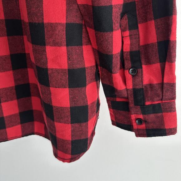 Assholes*s Live Forever Shirt Mens Large Red Black Flannel Buffalo Plaid Check - Picture 4 of 9